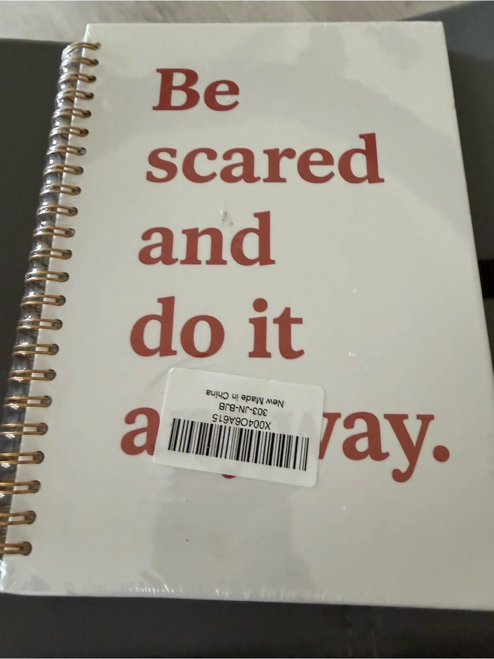 NWOT Motivational Spiral Notebook - Red on White